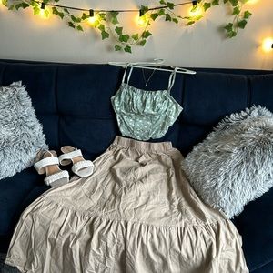 Selling this cute top and bottom! Tink top and a long skirt.